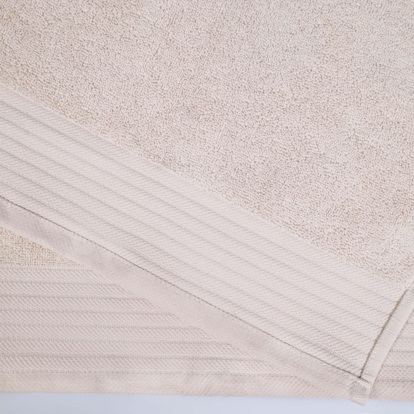 Premium Turkish Cotton Herringbone Solid Assorted 6-Piece Towel Set - Ivory