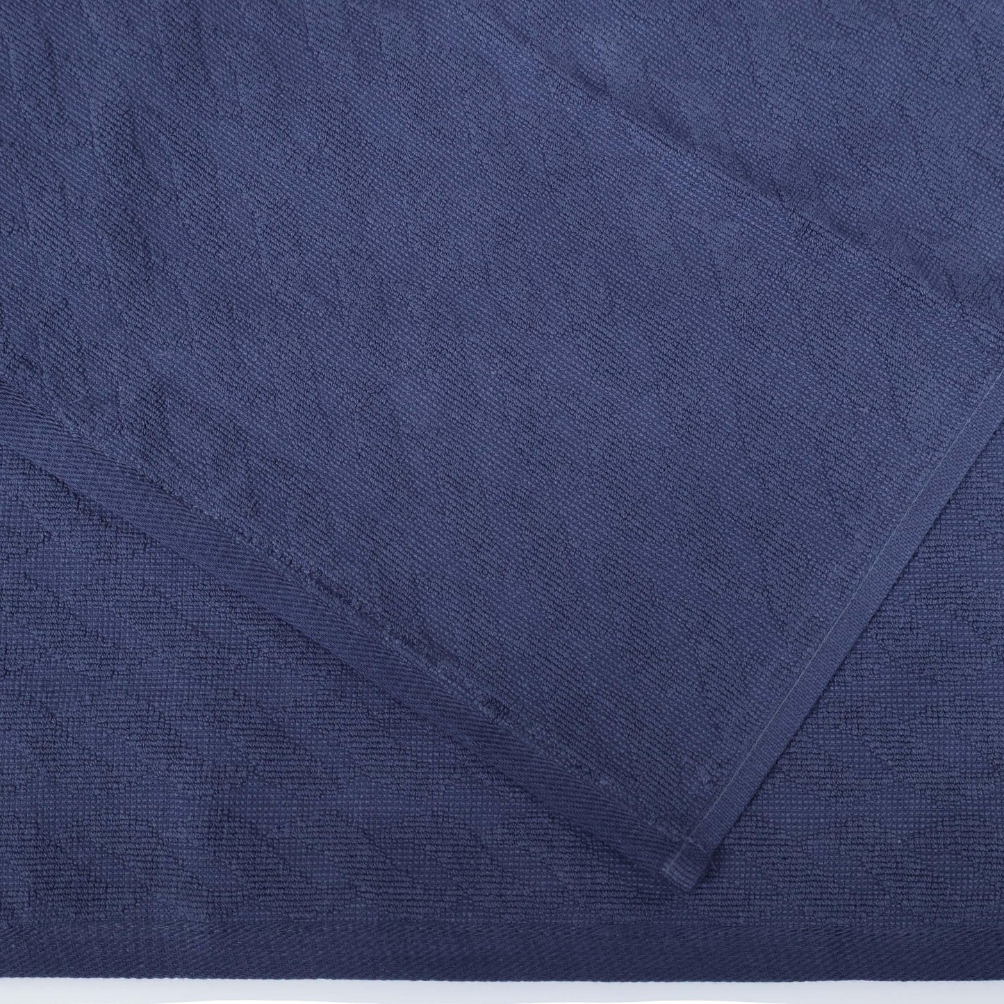 Premium Turkish Cotton Jacquard Herringbone and Solid 8-Piece Towel Set - Pacific Blue