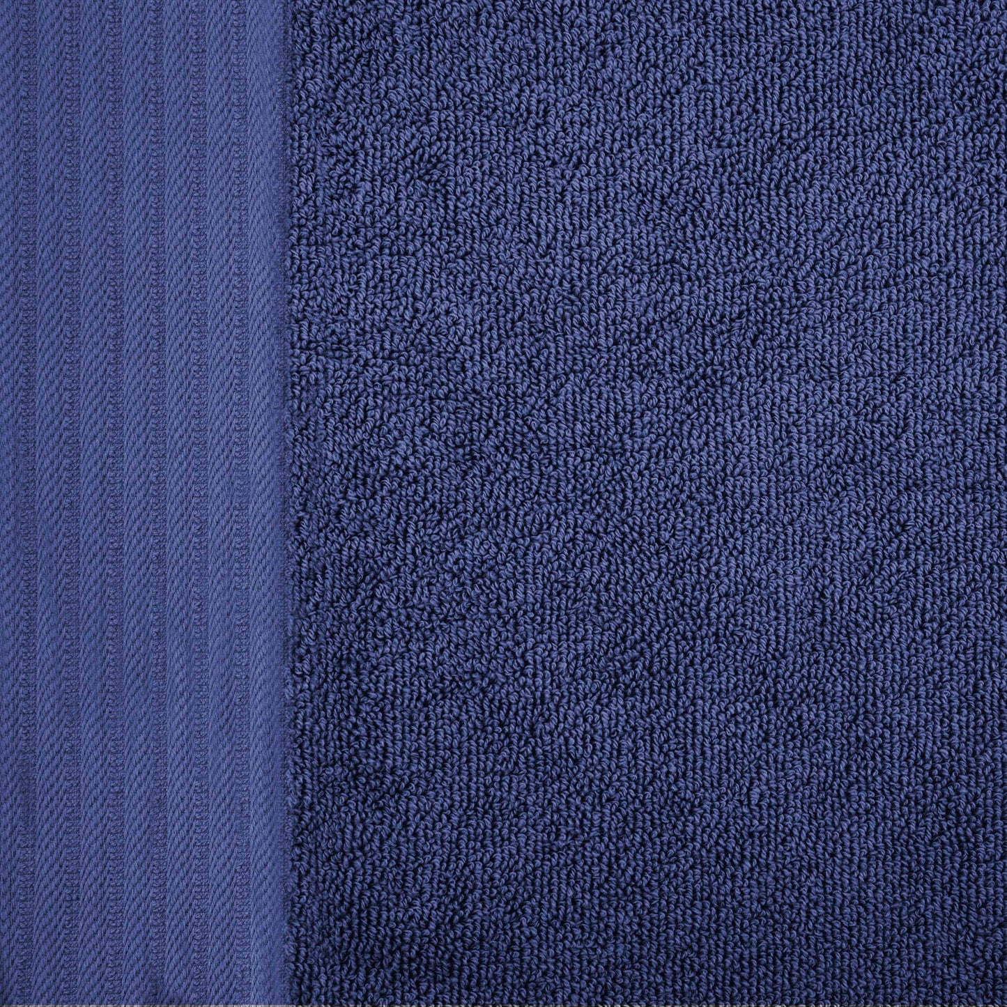 Premium Turkish Cotton Jacquard Herringbone and Solid 8-Piece Towel Set - Navy Blue
