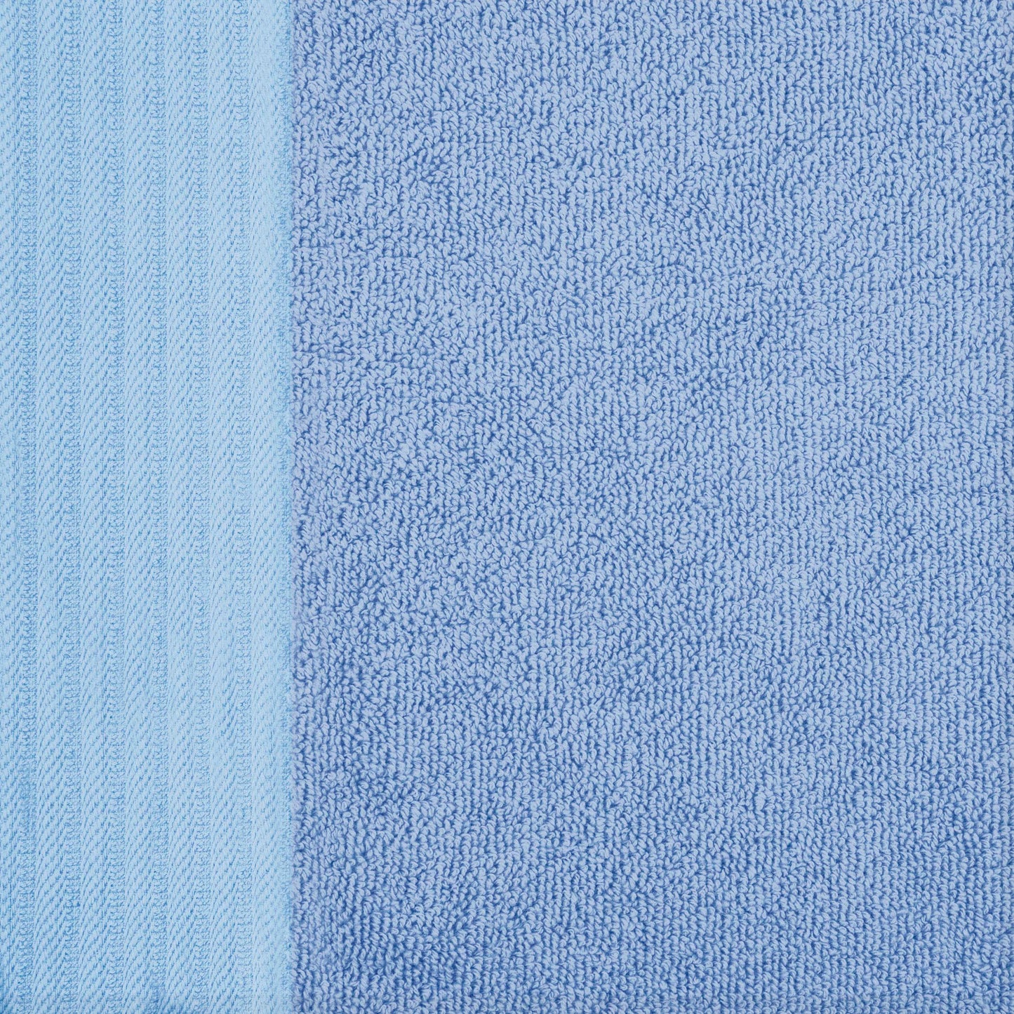 Premium Turkish Cotton Jacquard Herringbone and Solid 8-Piece Towel Set - Pacific Blue