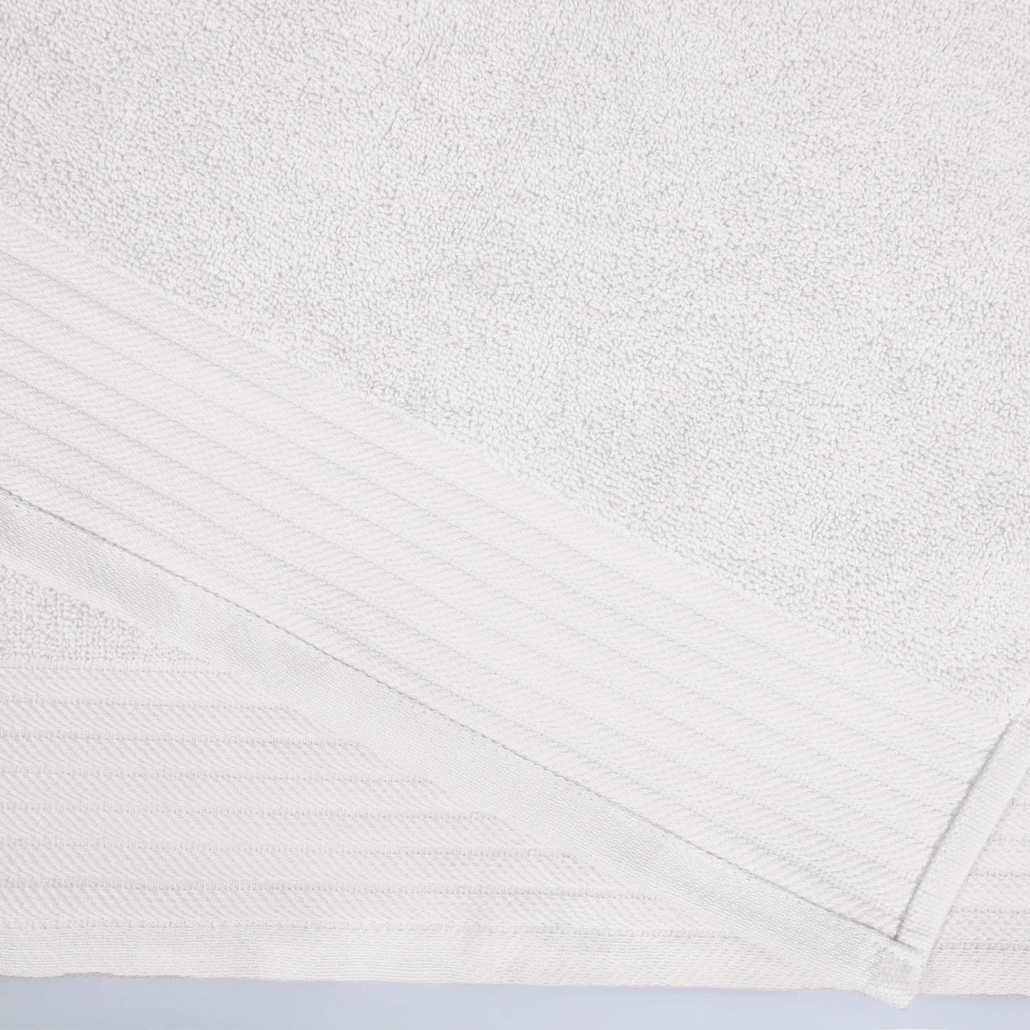 Premium Turkish Cotton Herringbone Solid Assorted 6-Piece Towel Set - White