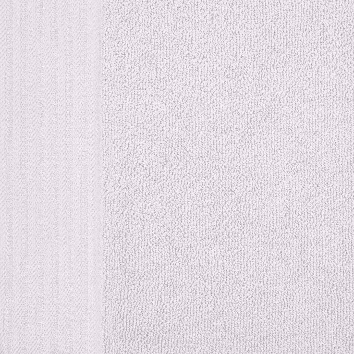 Premium Turkish Cotton Jacquard Herringbone and Solid 8-Piece Towel Set - White