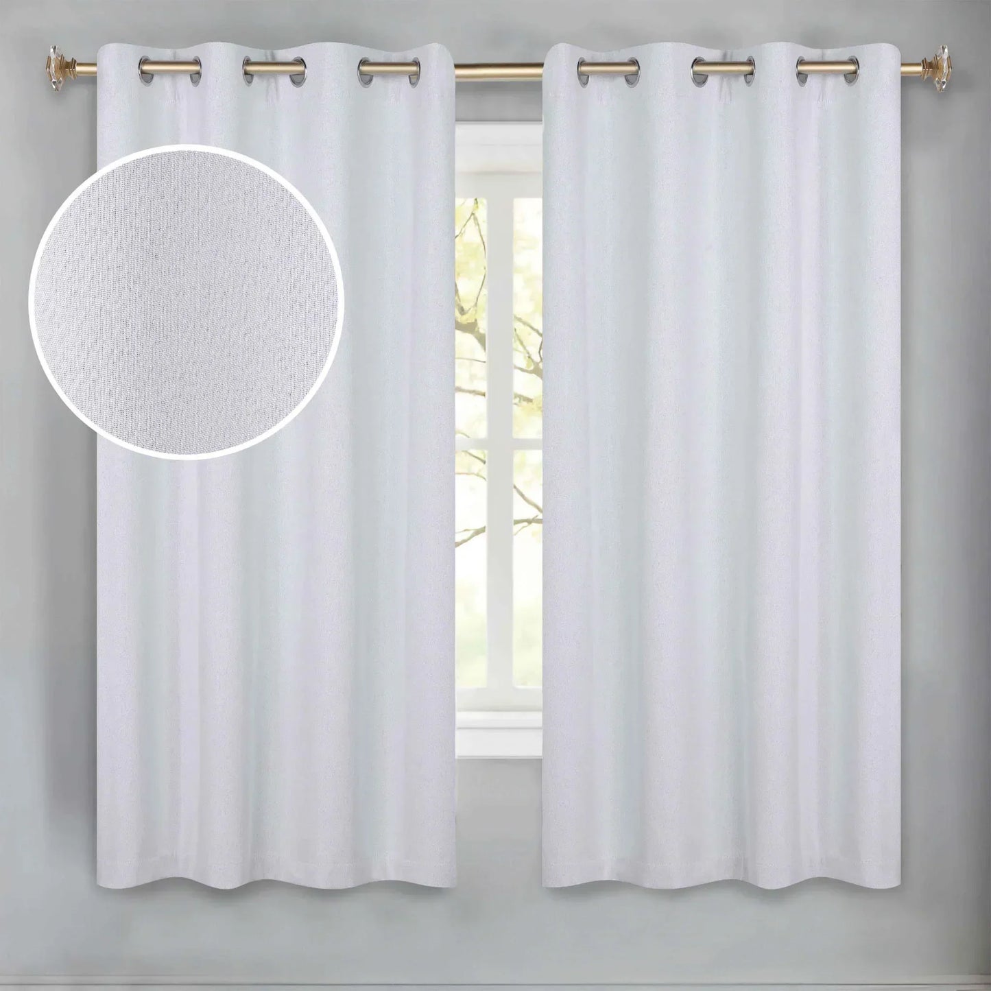 100 % Blackout Window Curtains Grommet Washable Set of 2 Neal