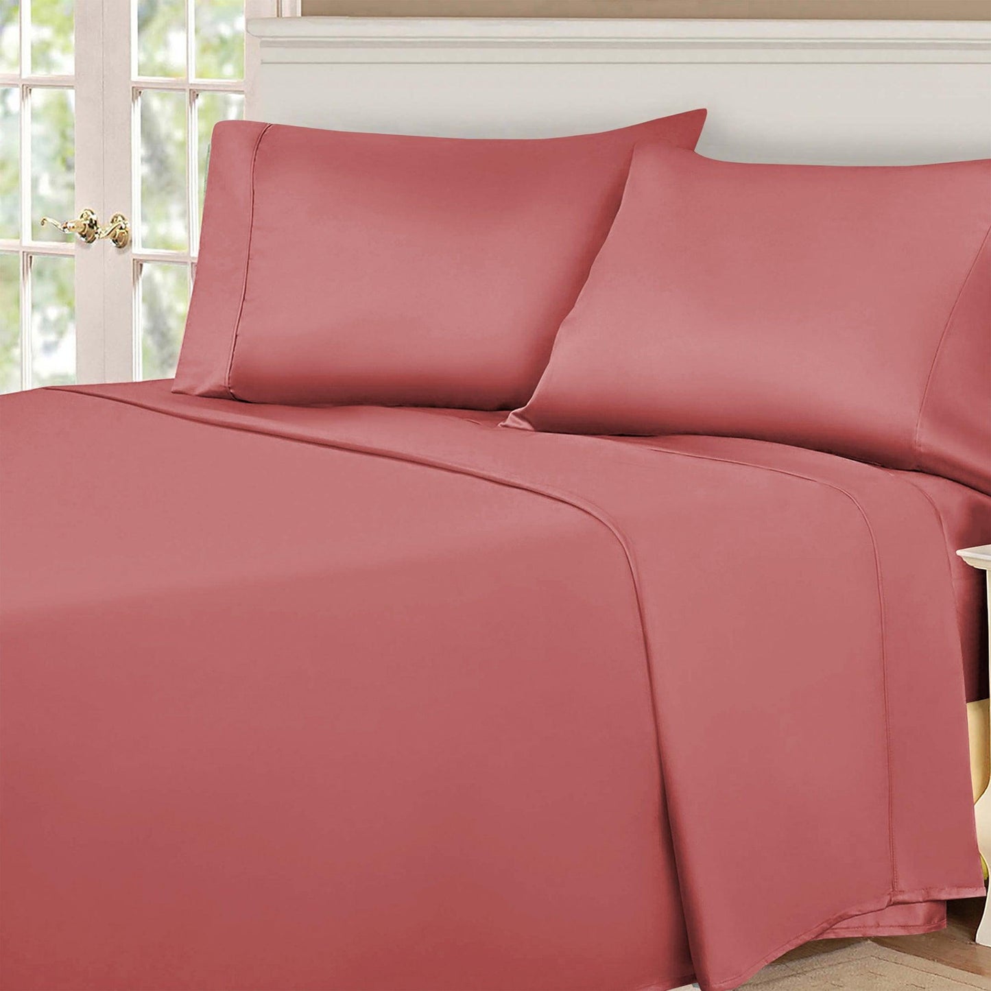 Superior Egyptian Cotton 530 Thread Count Solid Sheet Set - Blush
