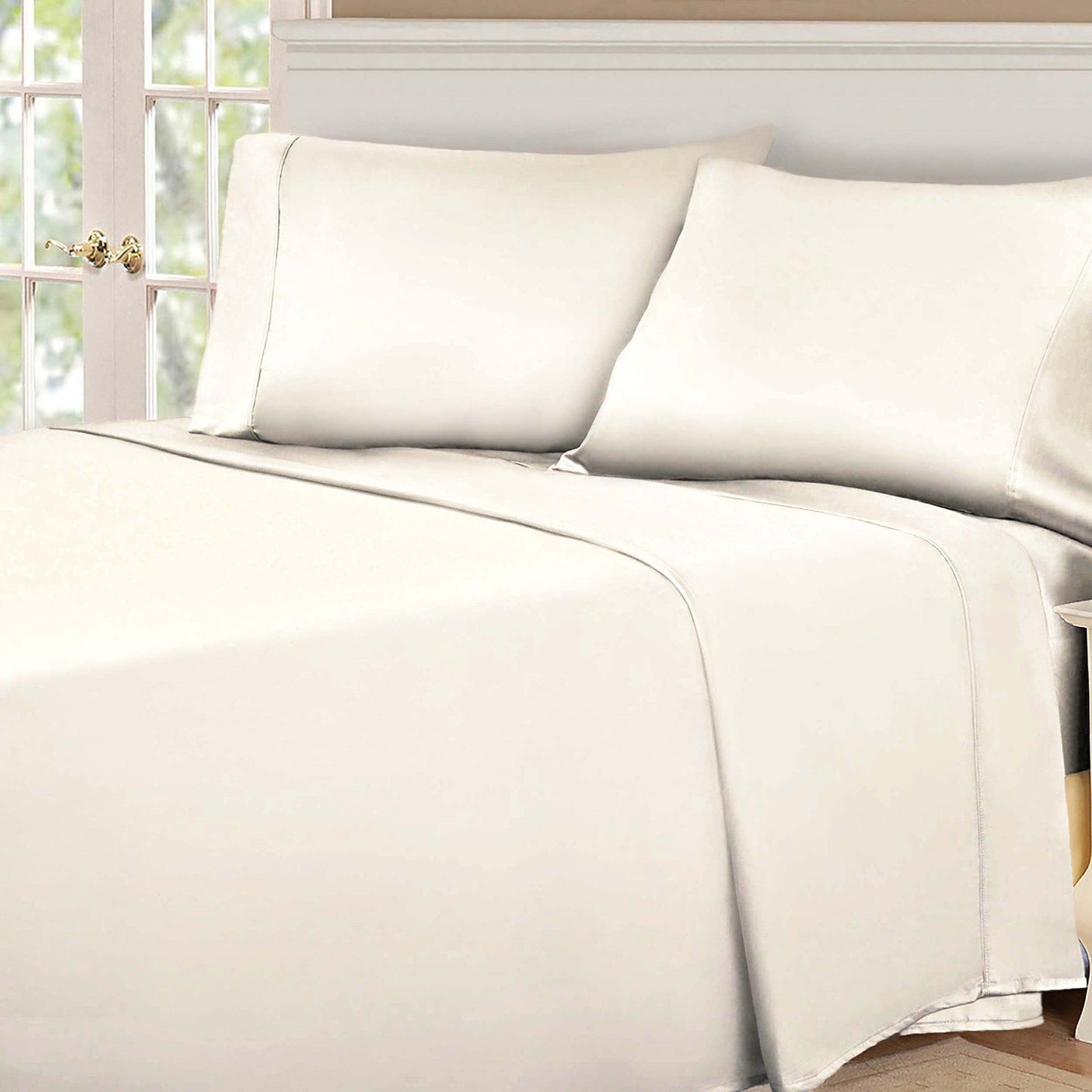 Superior Egyptian Cotton 530 Thread Count Solid Sheet Set - Ivory
