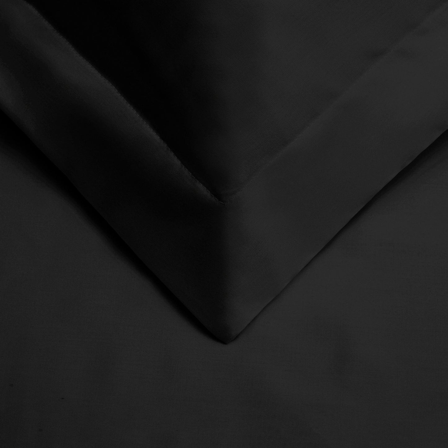 Superior Premium Egyptian Cotton 530 Thread Count Solid Duvet Cover Set - Black