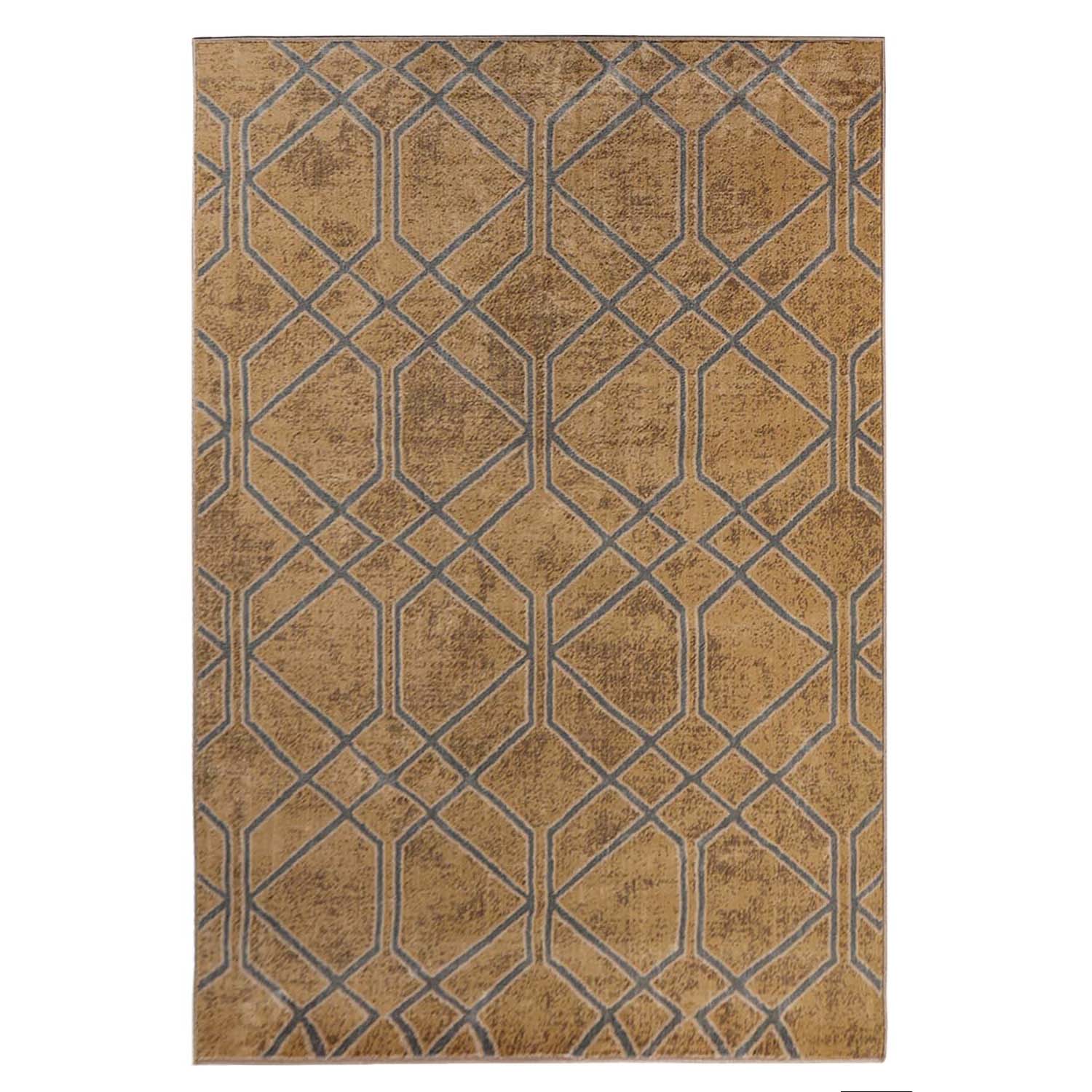 Superior Abner Modern Geometric Diamond Indoor Area Rug or Runner - Gold