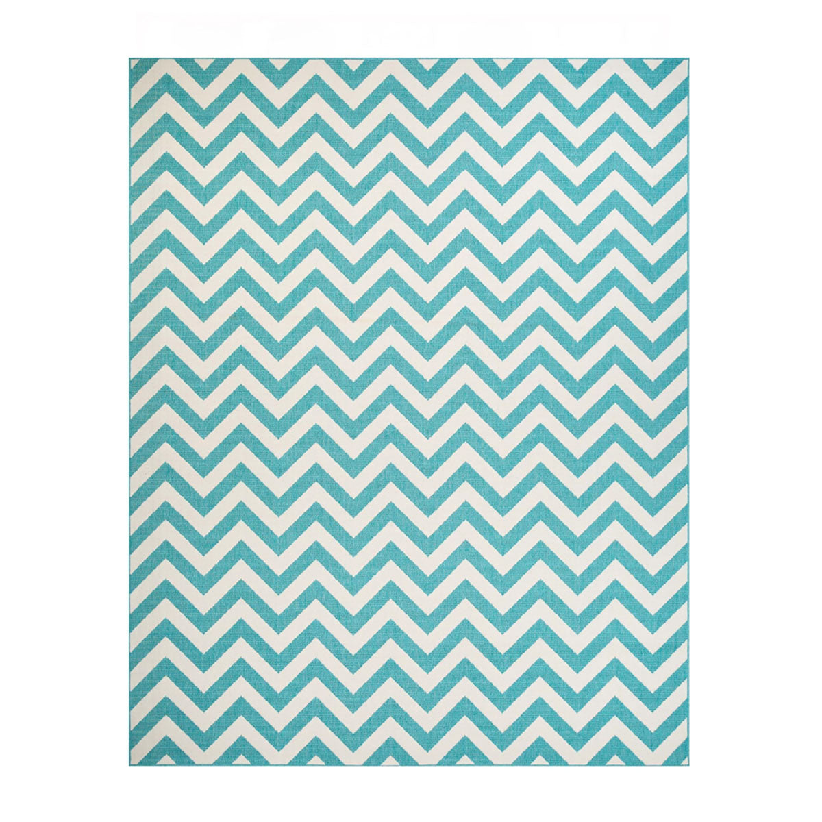 Coastal Herringbone Chevron Indoor Outdoor Area Rug