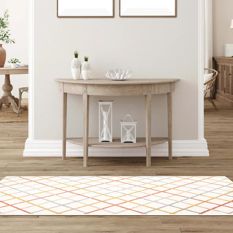 Ellis Diamond Trellis Modern Indoor Area Rug - Bone