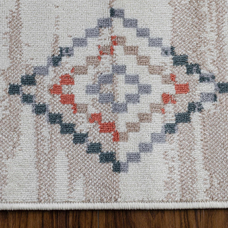 Gared Traditional Southwestern Tribal Area Rug - Bone