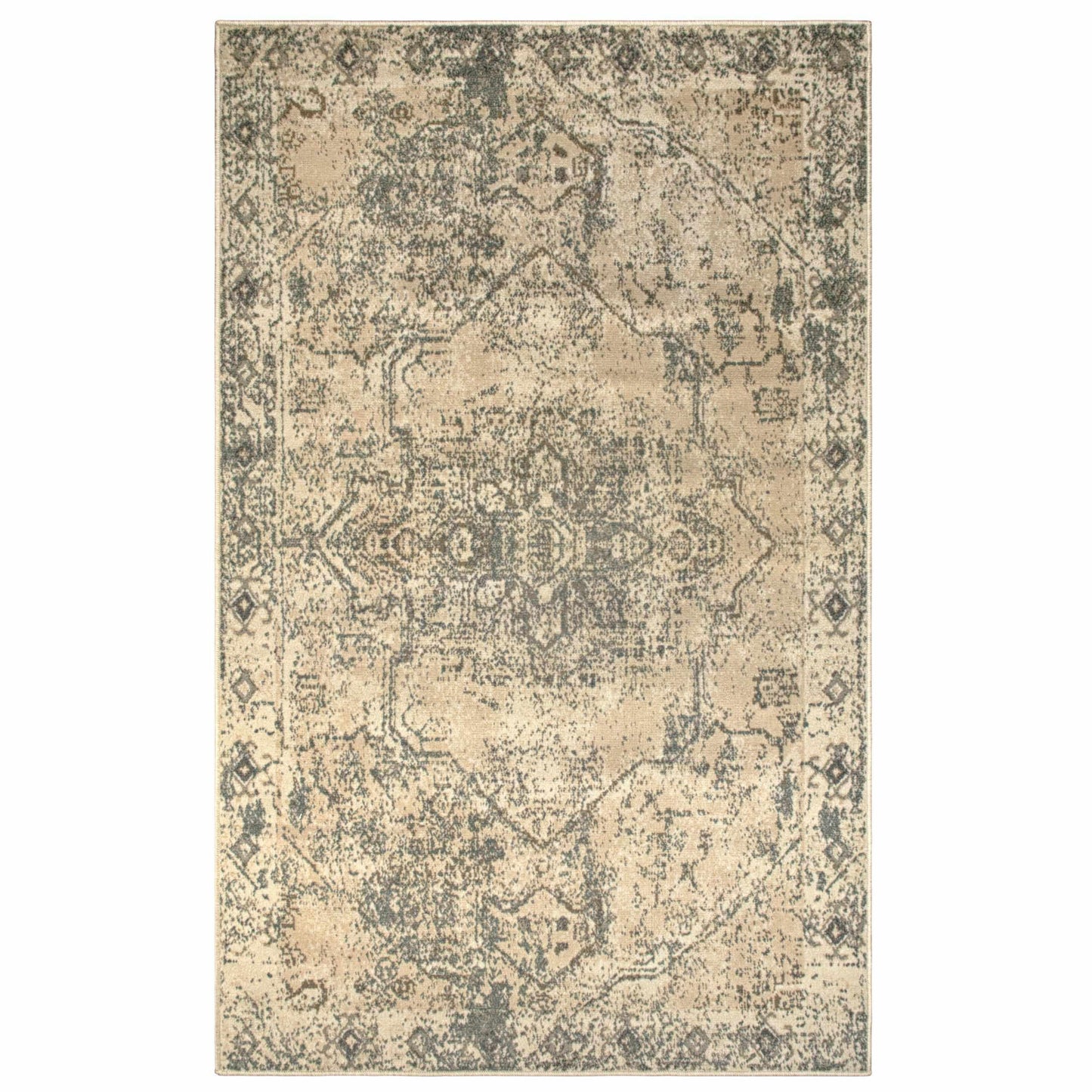 Amaris Vintage Oriental Distressed Medallion Indoor Area Rug
