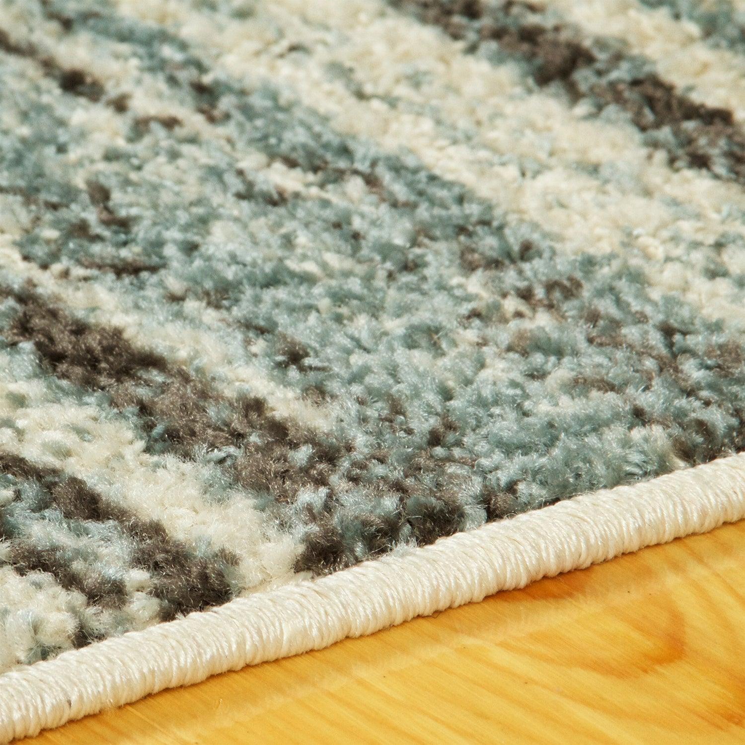 Superior Ashford Modern Abstract Stripe Indoor Area Rug - Blue