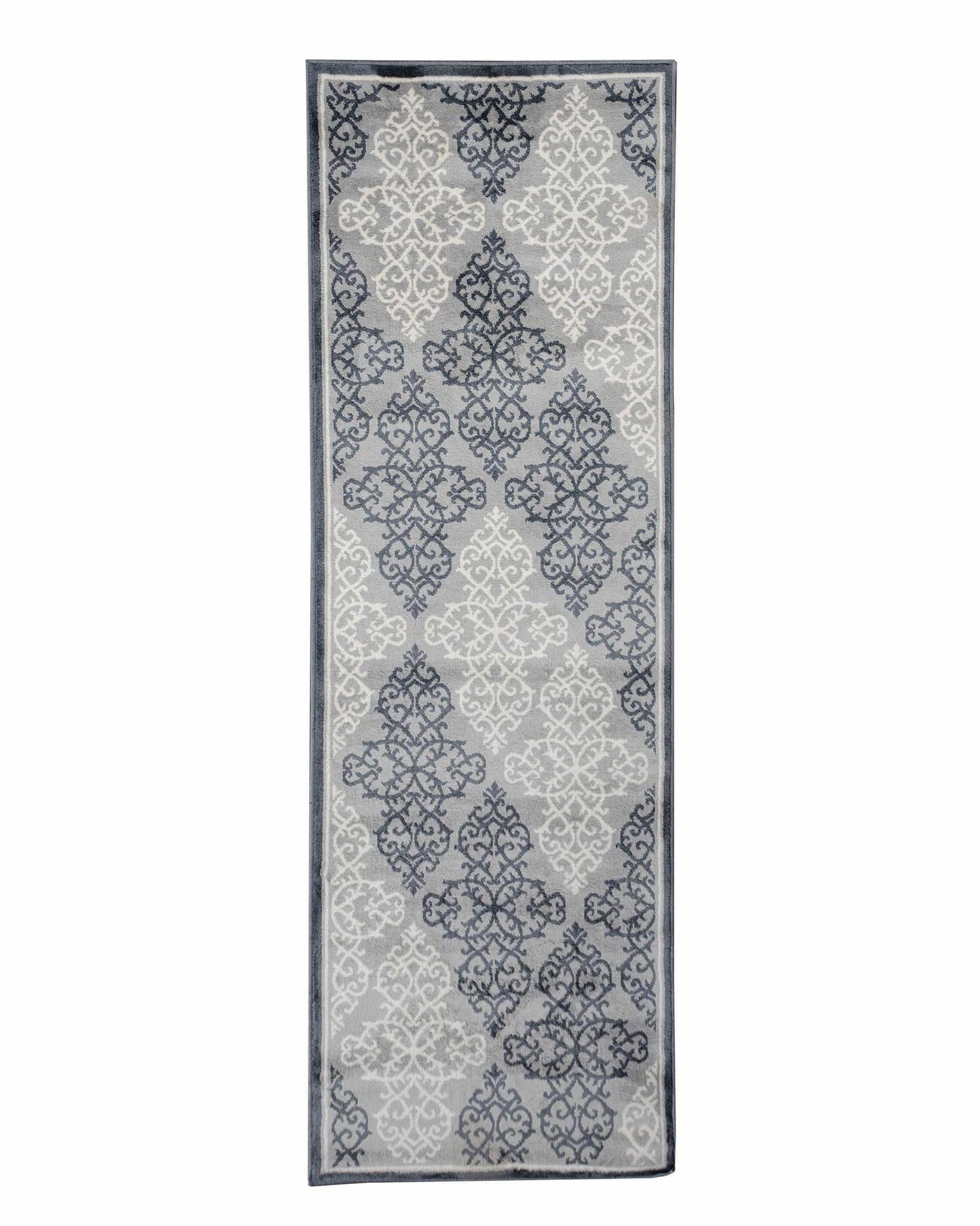 Superior Contemporary Medallion Indoor Area or Runner Rug - Platinum