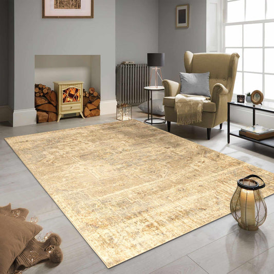 Superior Duard Heavily Distressed Geometric Medallion Area Rug