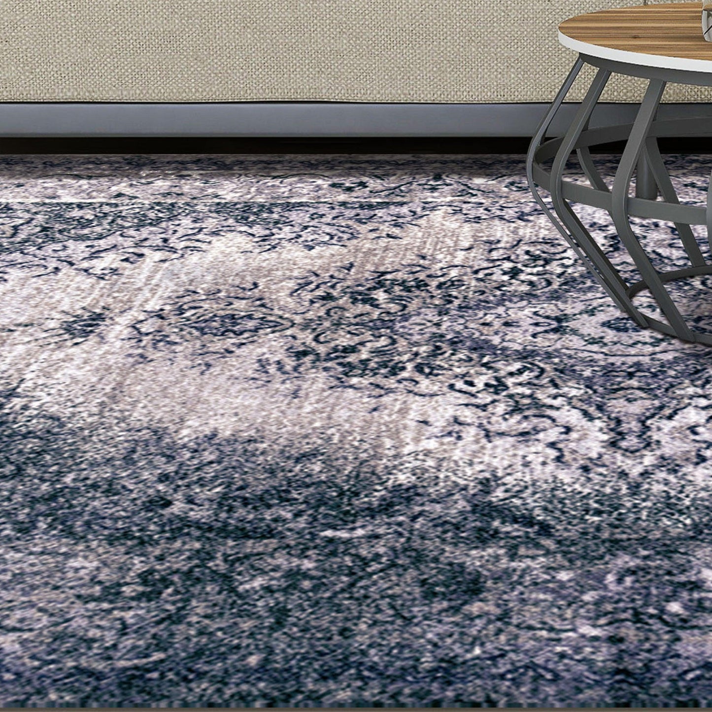 Superior Eldwin Oriental Indoor Washable Area Rug - Gray