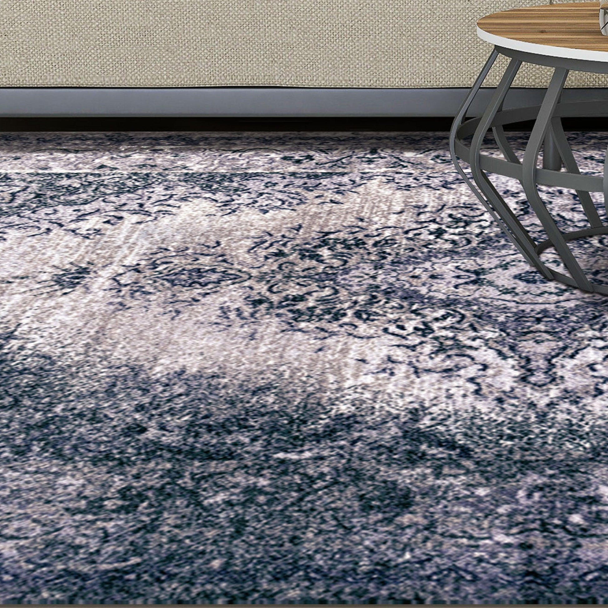 Superior Eldwin Oriental Indoor Washable Area Rug - Gray