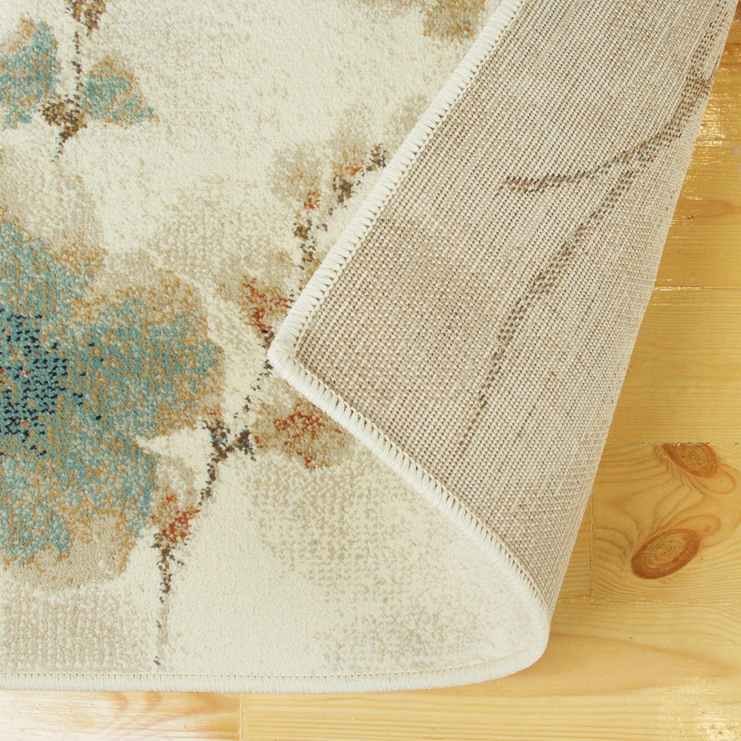 Superior Fiore Modern Oriental Floral Area Rug - Stone