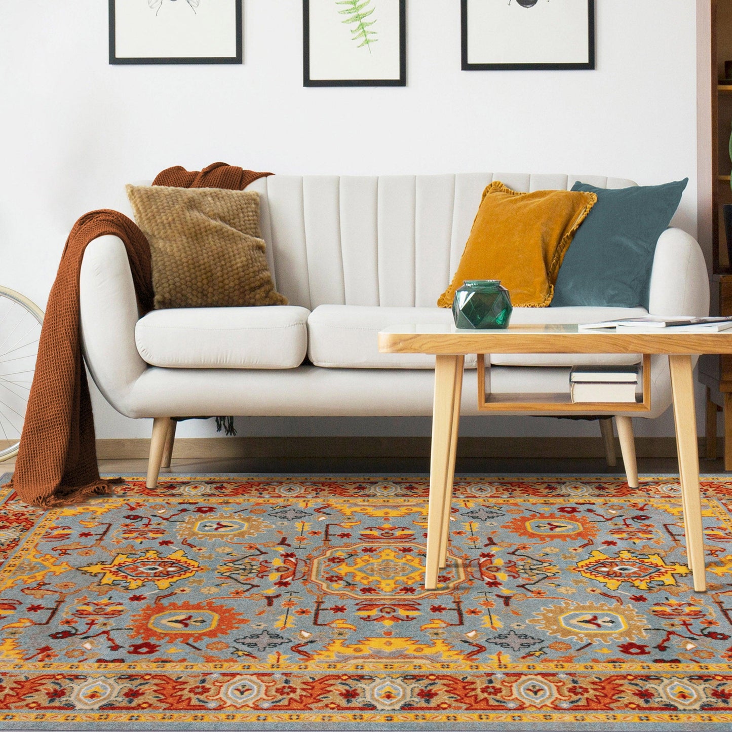 Superior Hadar Geometric Non-Slip Indoor Area Rug or Runner