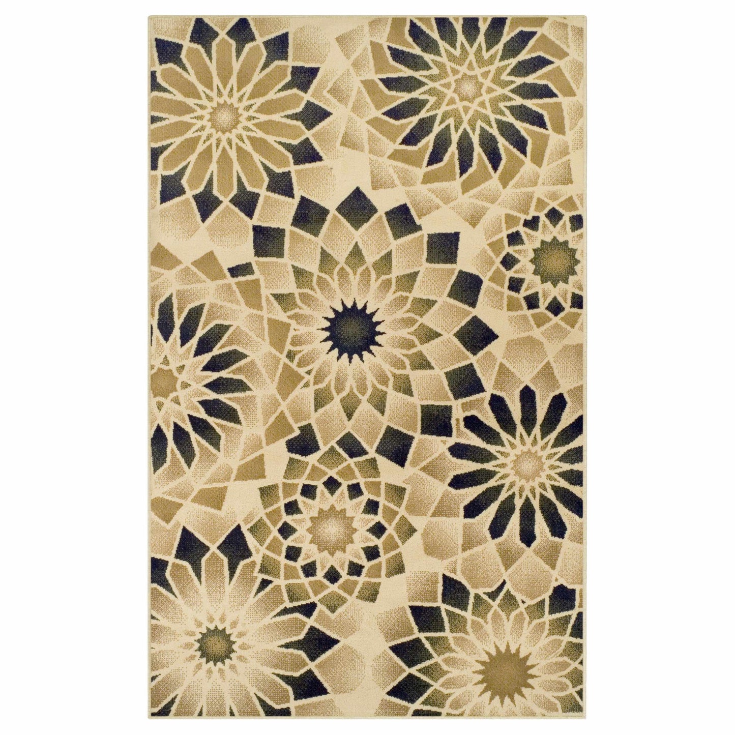 Superior Posy Stained Glass Geometric Modern Area Rug