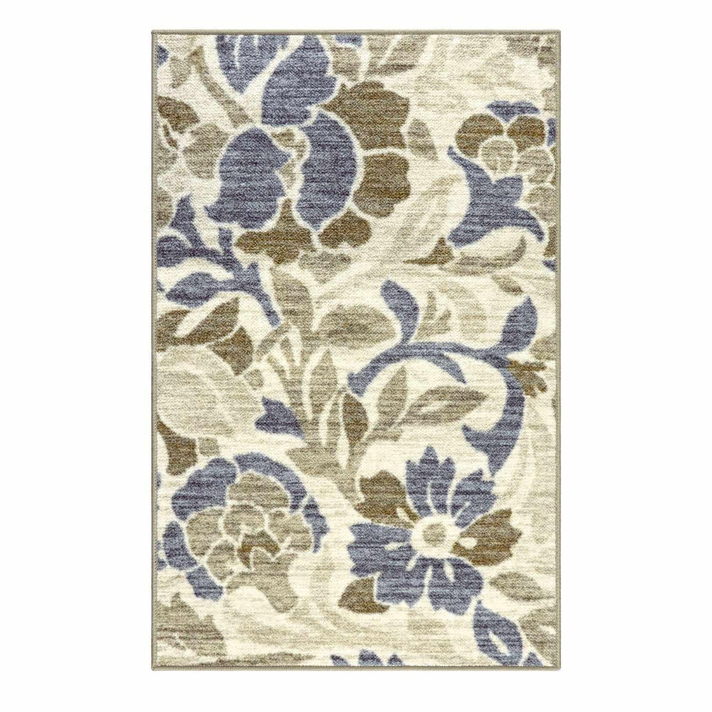Superior Roselyn Floral Indoor Washable Area Rug - Beige