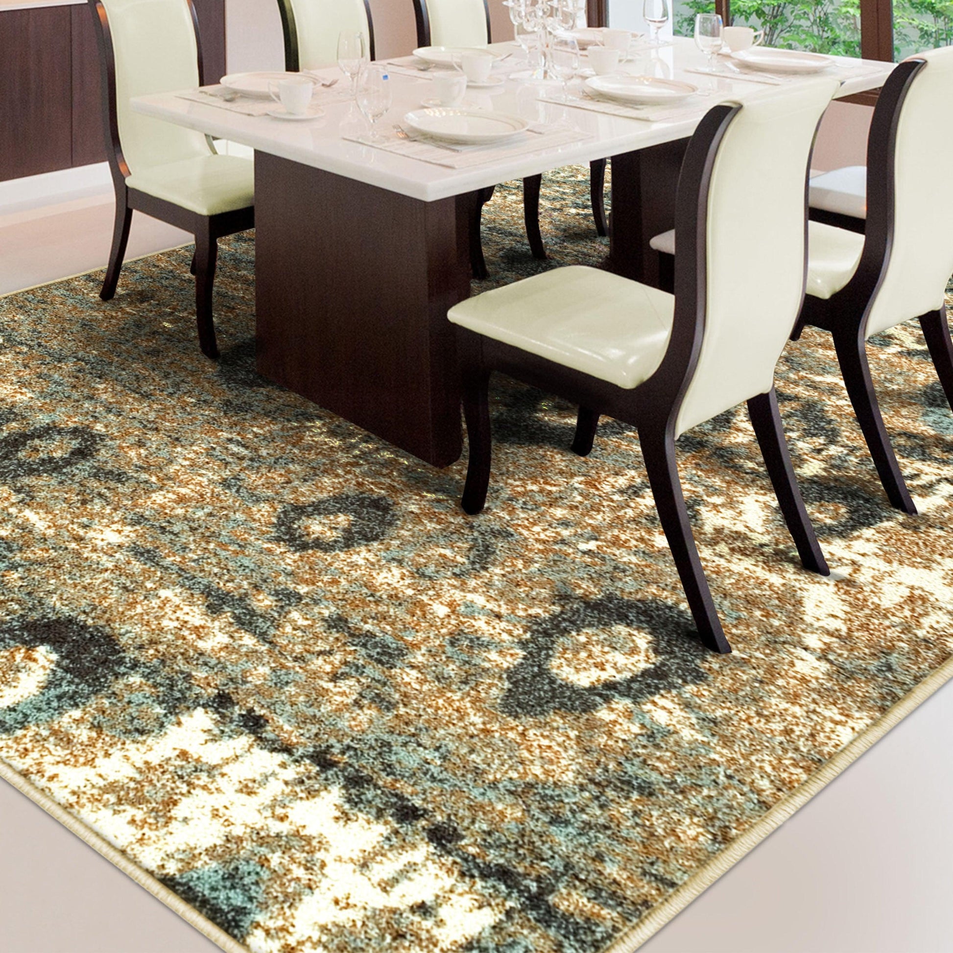 Superior Rosemont Modern Geometric Abstract Indoor Area Rug - Blue