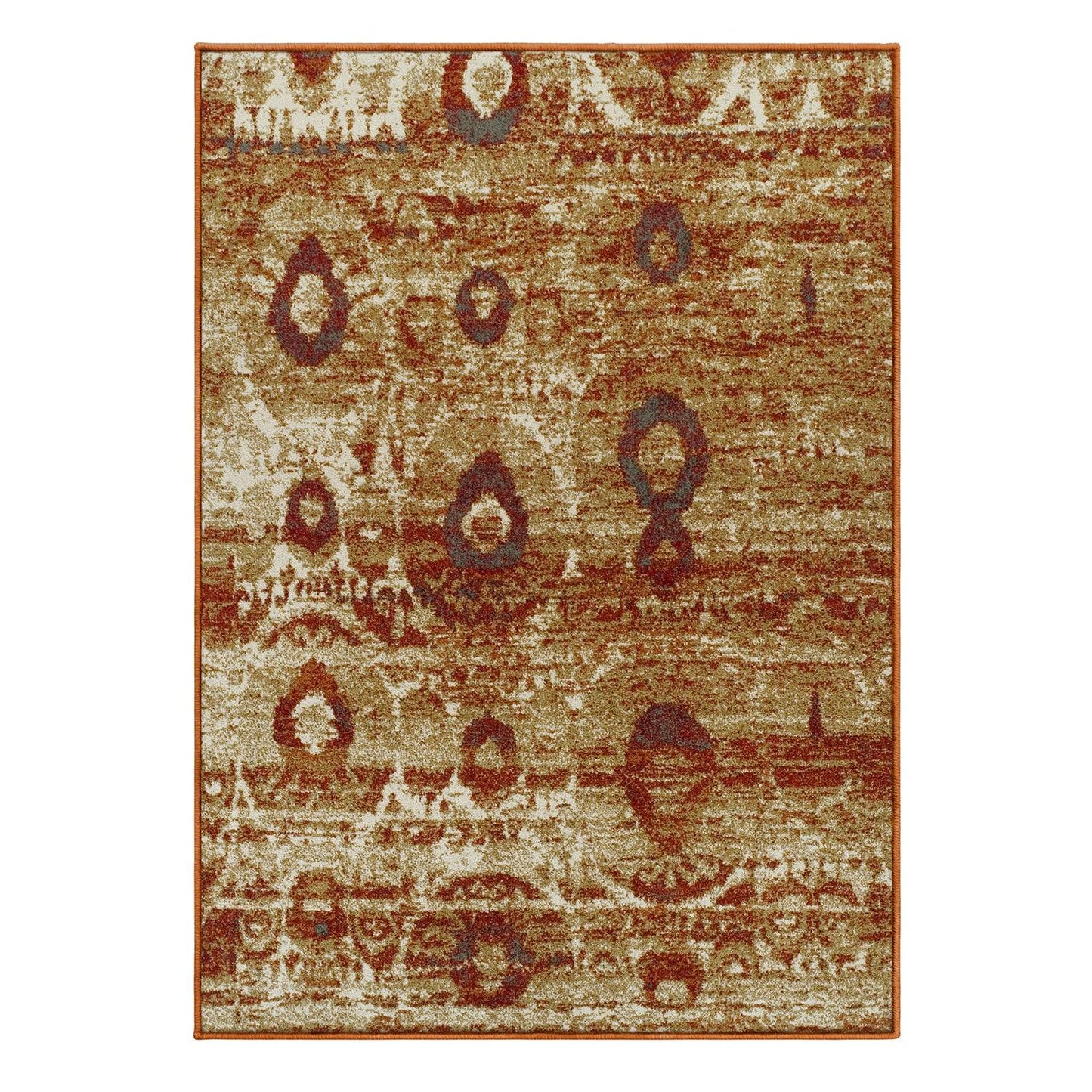 Superior Rosemont Modern Geometric Abstract Indoor Area Rug - Rust