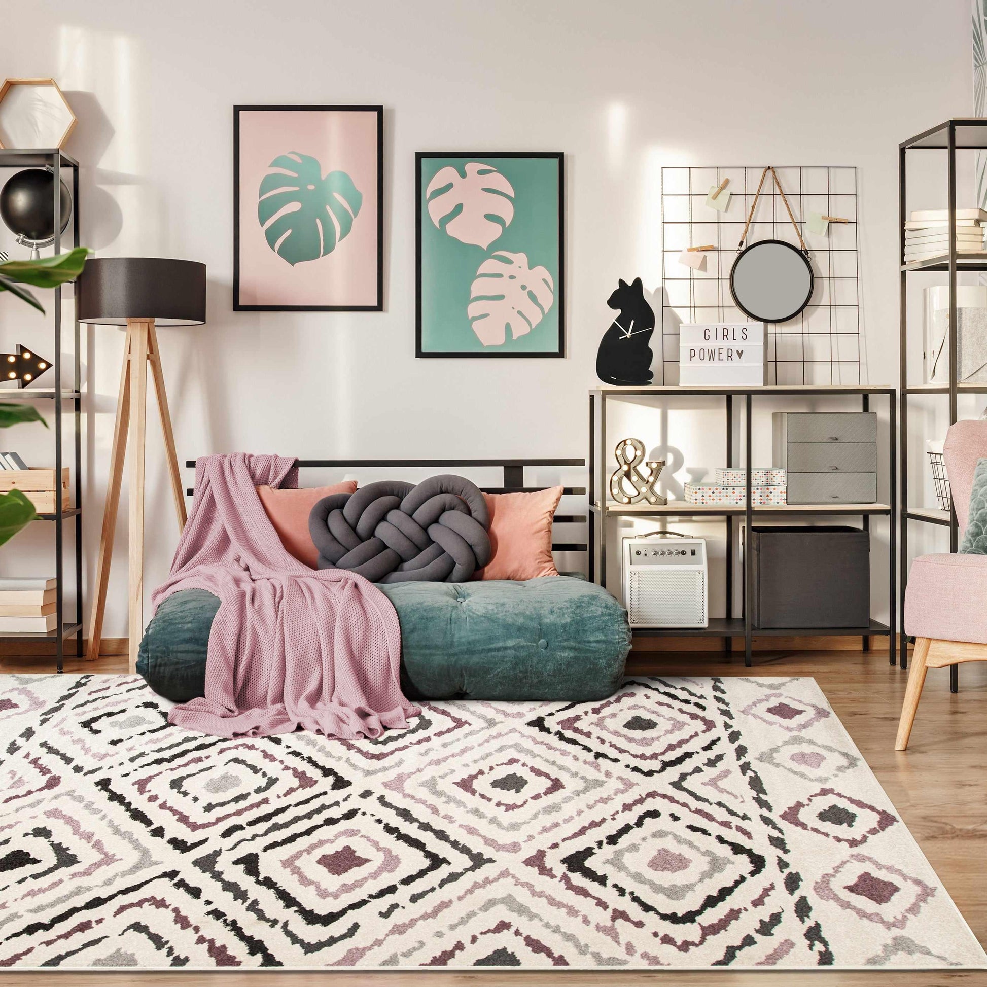 Superior Sahara Contemporary Geometric Diamonds Indoor Area Rug