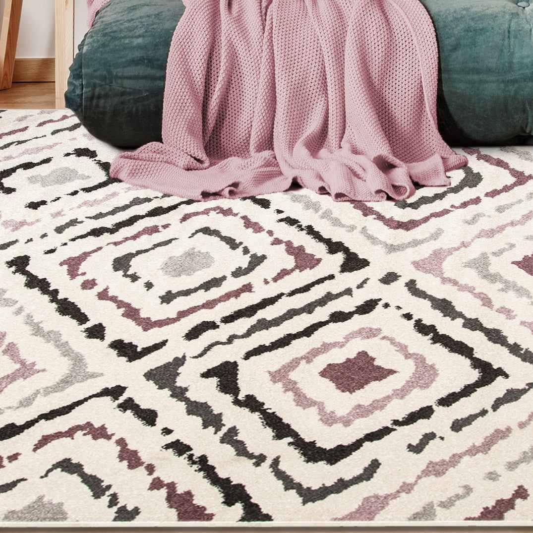 Superior Sahara Contemporary Geometric Diamonds Indoor Area Rug