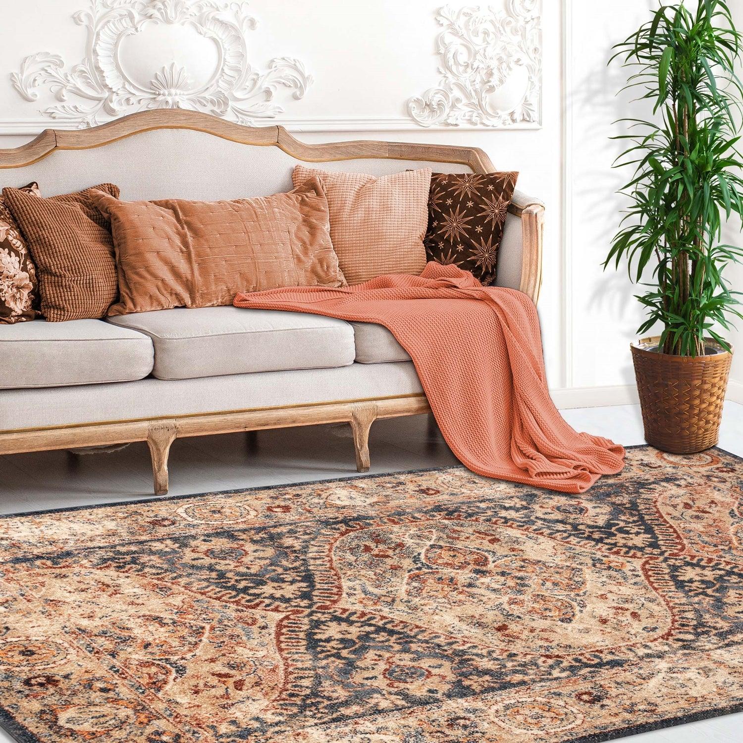 Superior Sibylla Vintage Persian Floral Medallion Indoor Area Rug