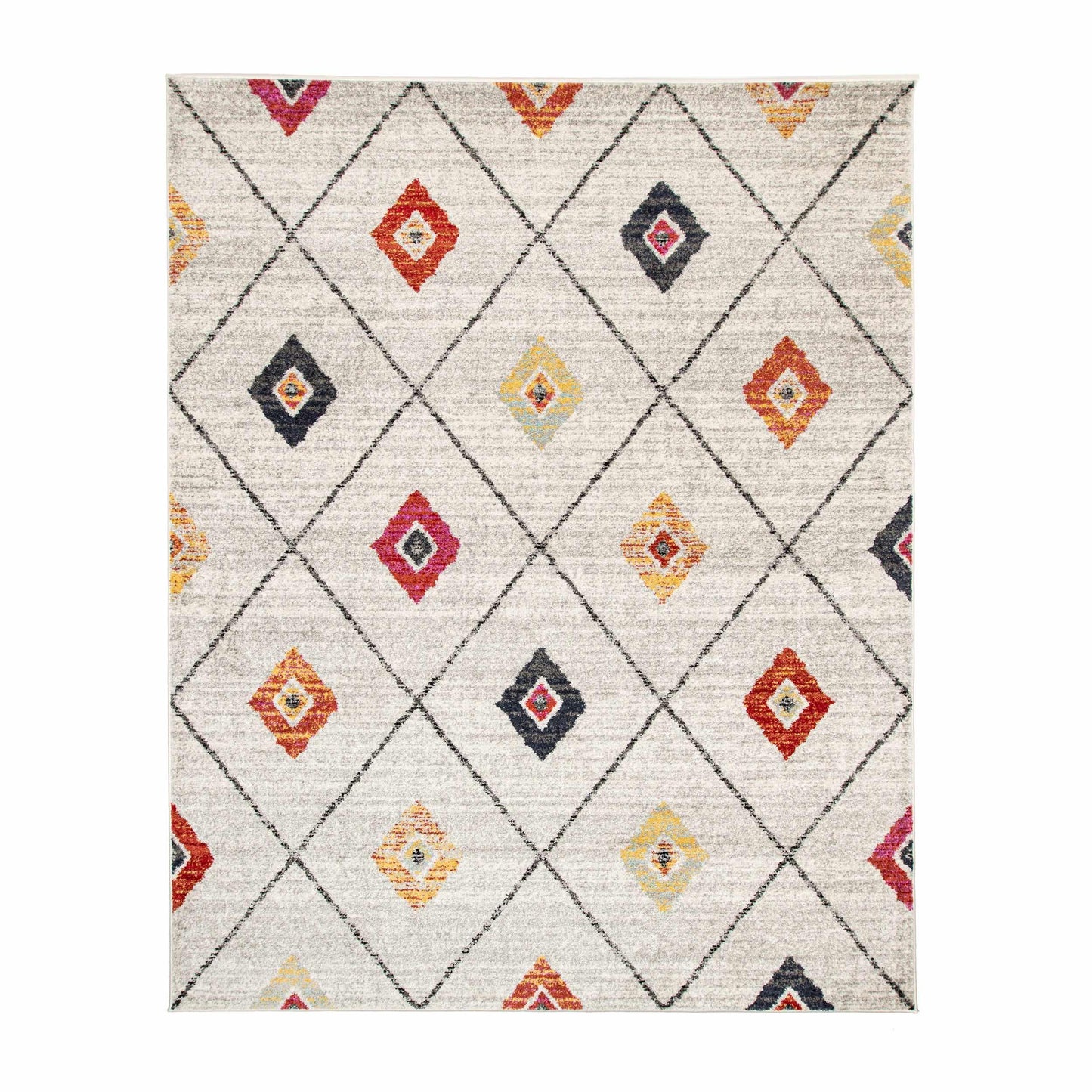 Tavon Bohemian Geometric Diamond Lattice Indoor Area Rug - Sandstone