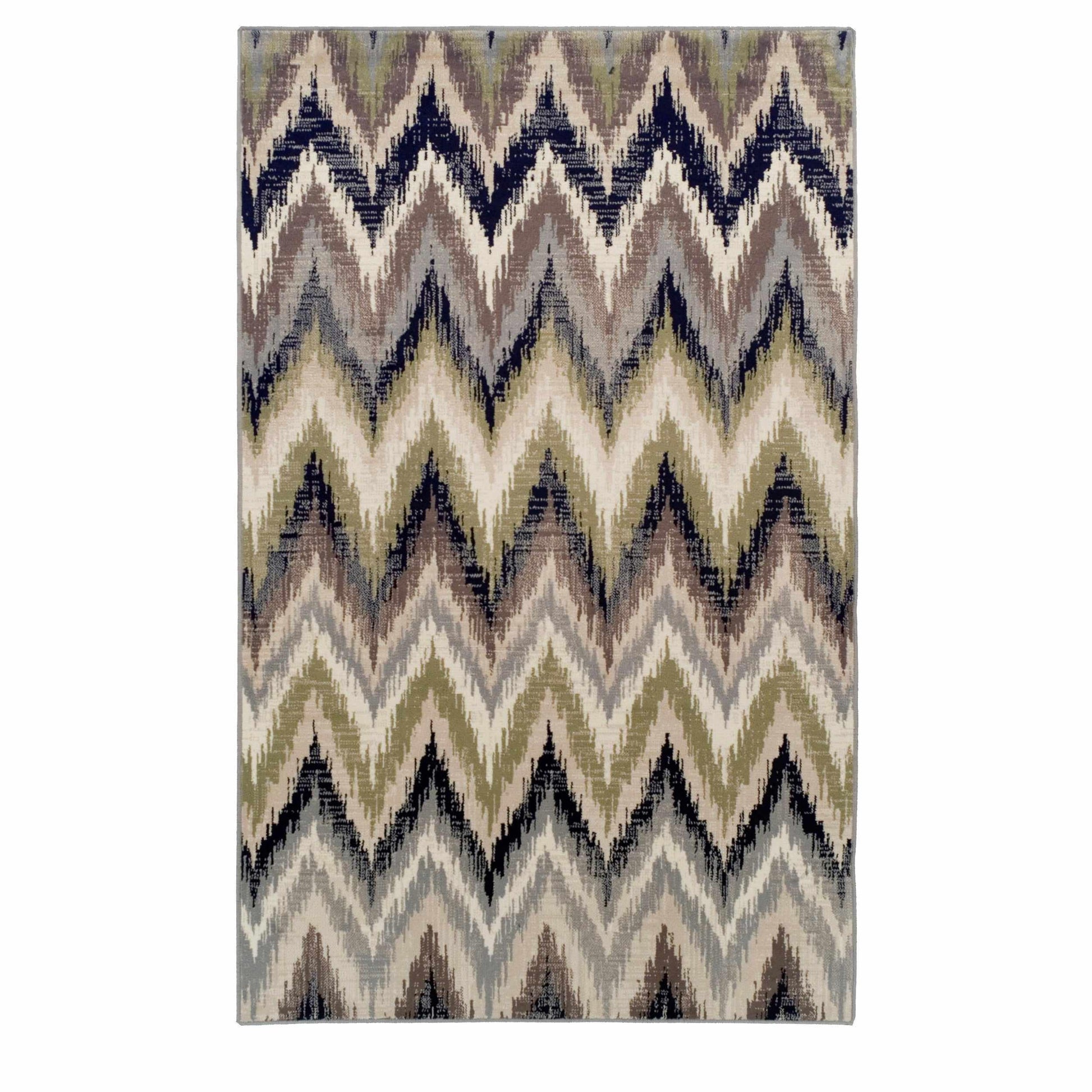 Superior Zigzag Modern Chevron Indoor Area Rug - Brown