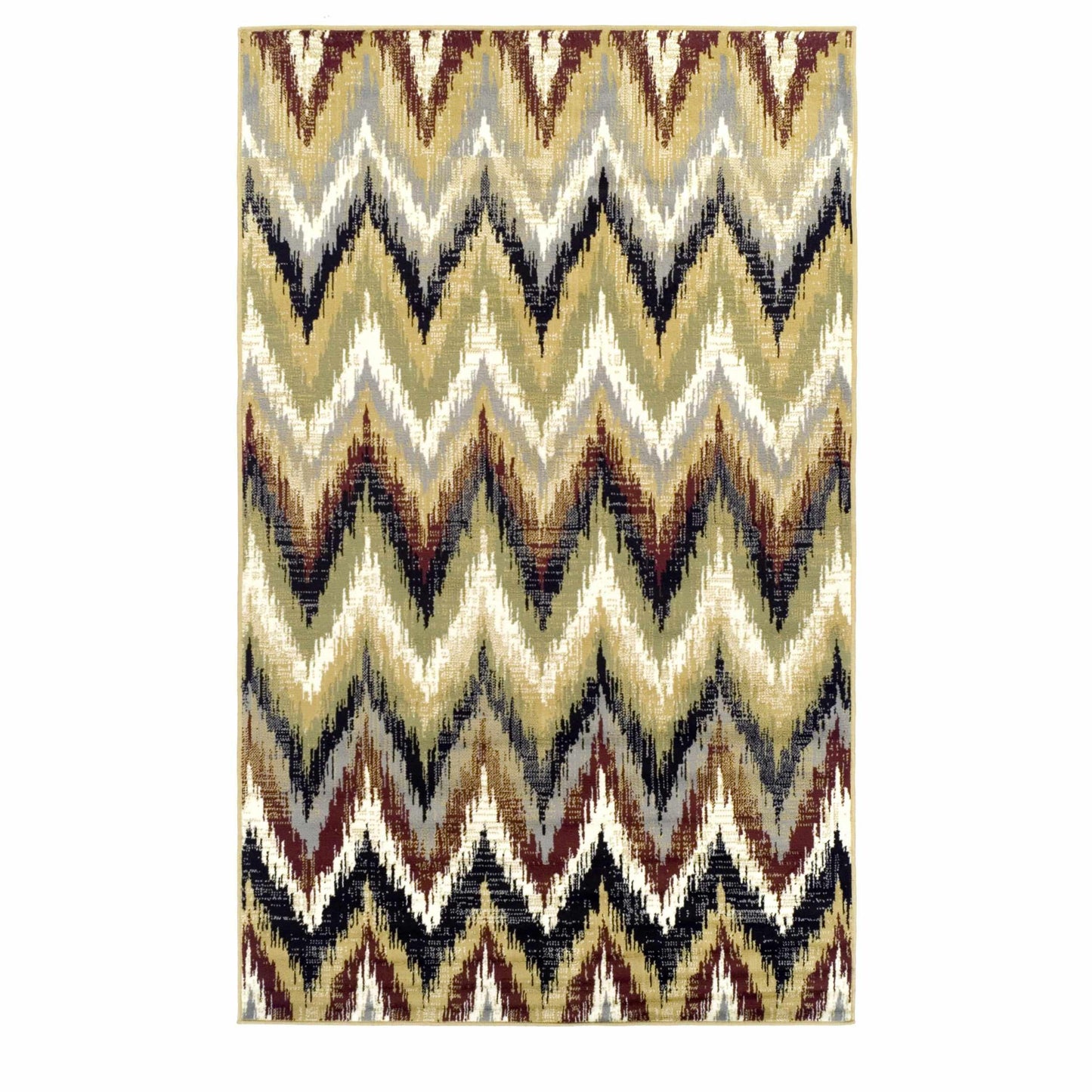 Superior Zigzag Modern Chevron Indoor Area Rug -Red