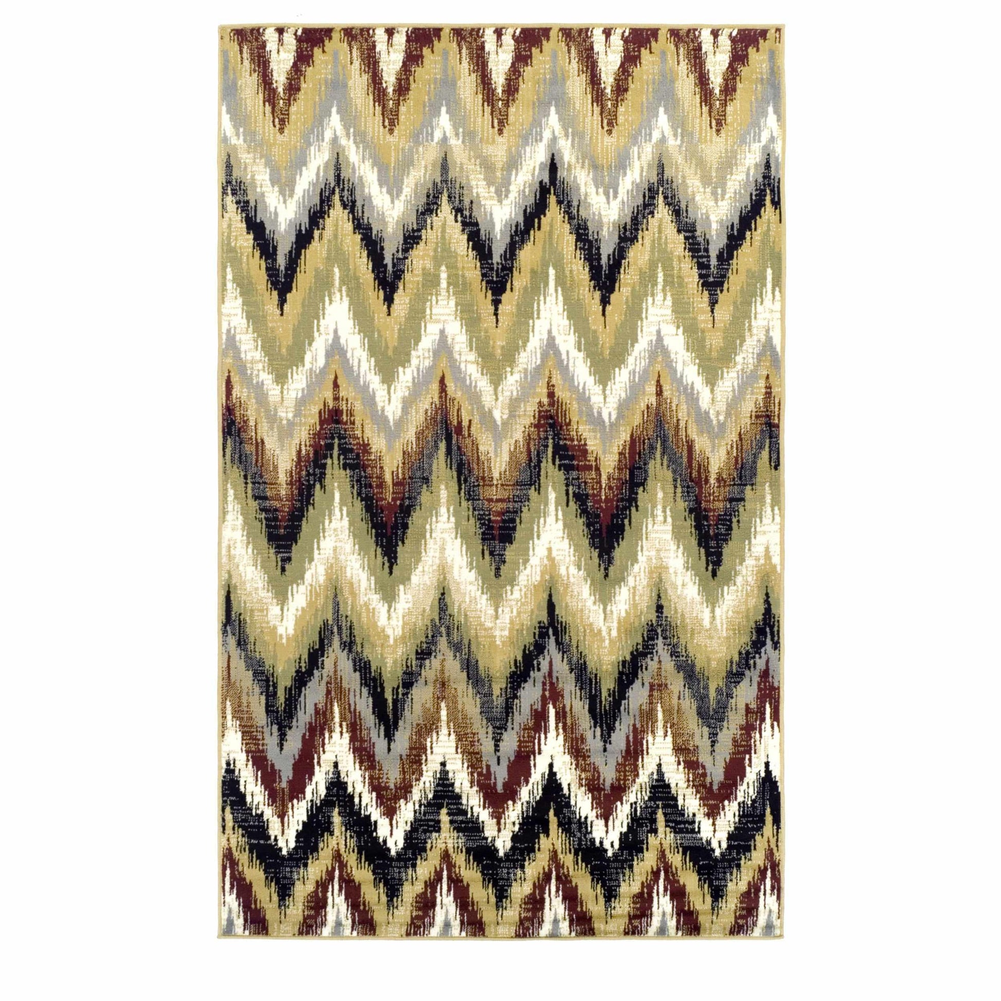 Superior Zigzag Modern Chevron Indoor Area Rug -Red