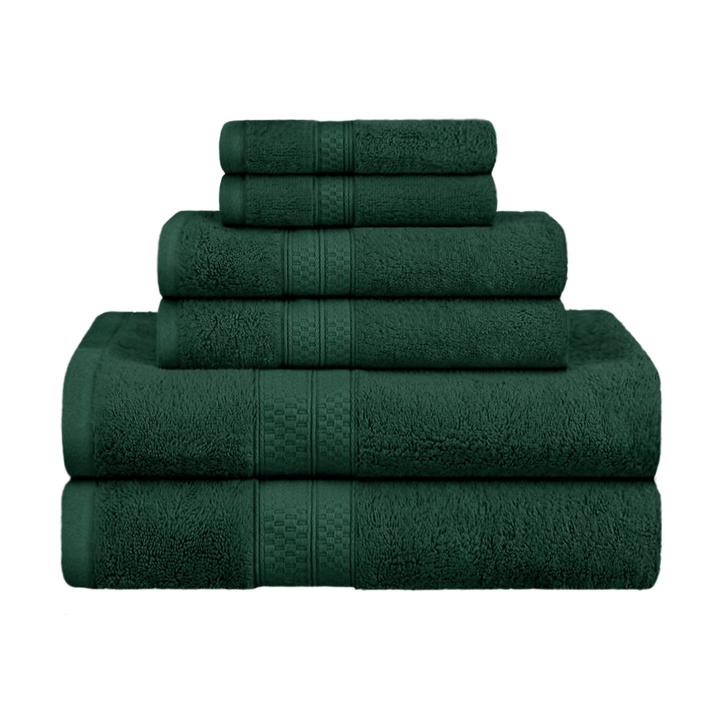 Rayon from Bamboo Ultra-Plush Heavyweight Assorted 6-Piece Towel Set - Hunter Green