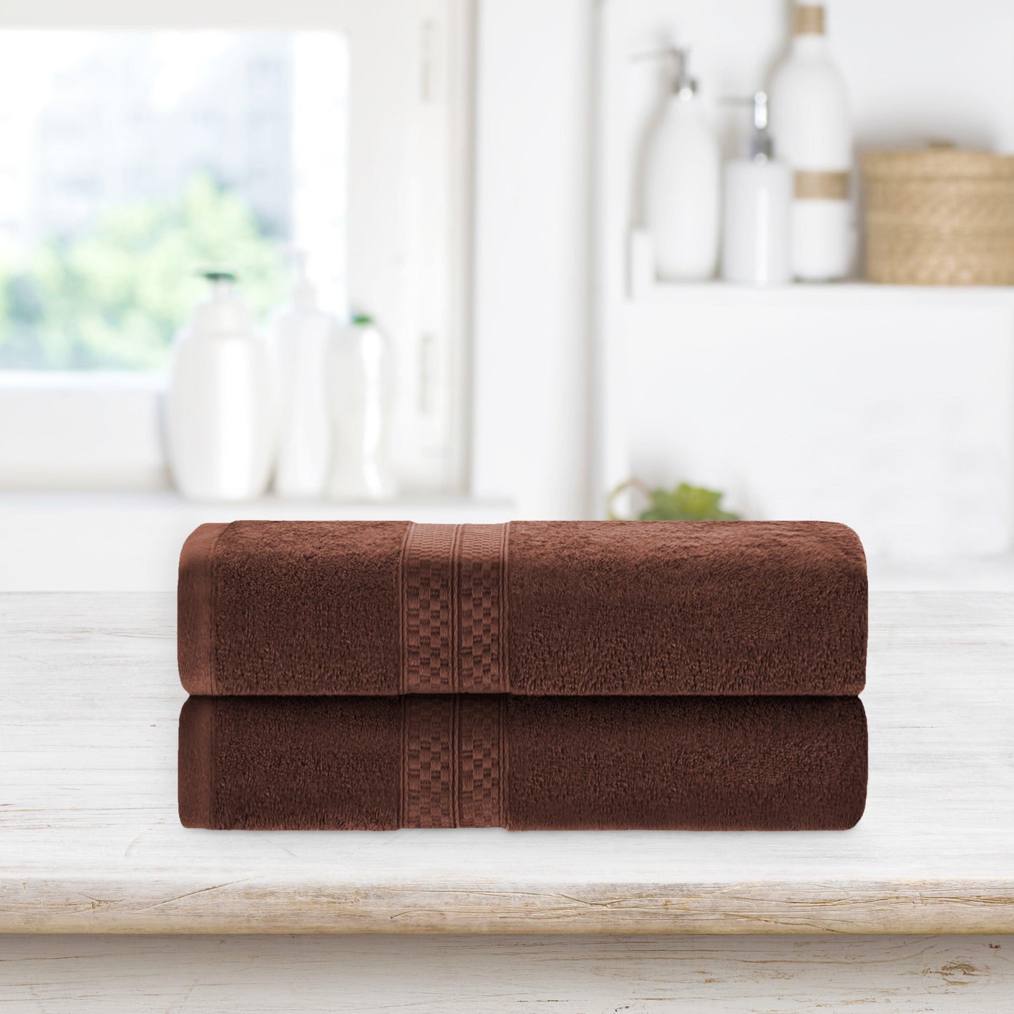 Rayon from Bamboo Ultra-Plush Heavyweight 2-Piece Bath Towel Set - Cocoa