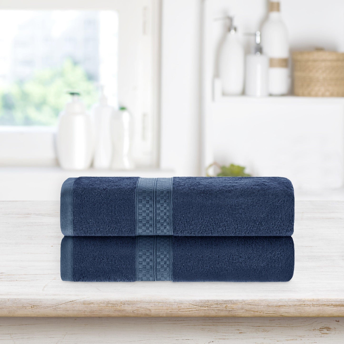 Rayon from Bamboo Ultra-Plush Heavyweight 2-Piece Bath Towel Set - River Blue