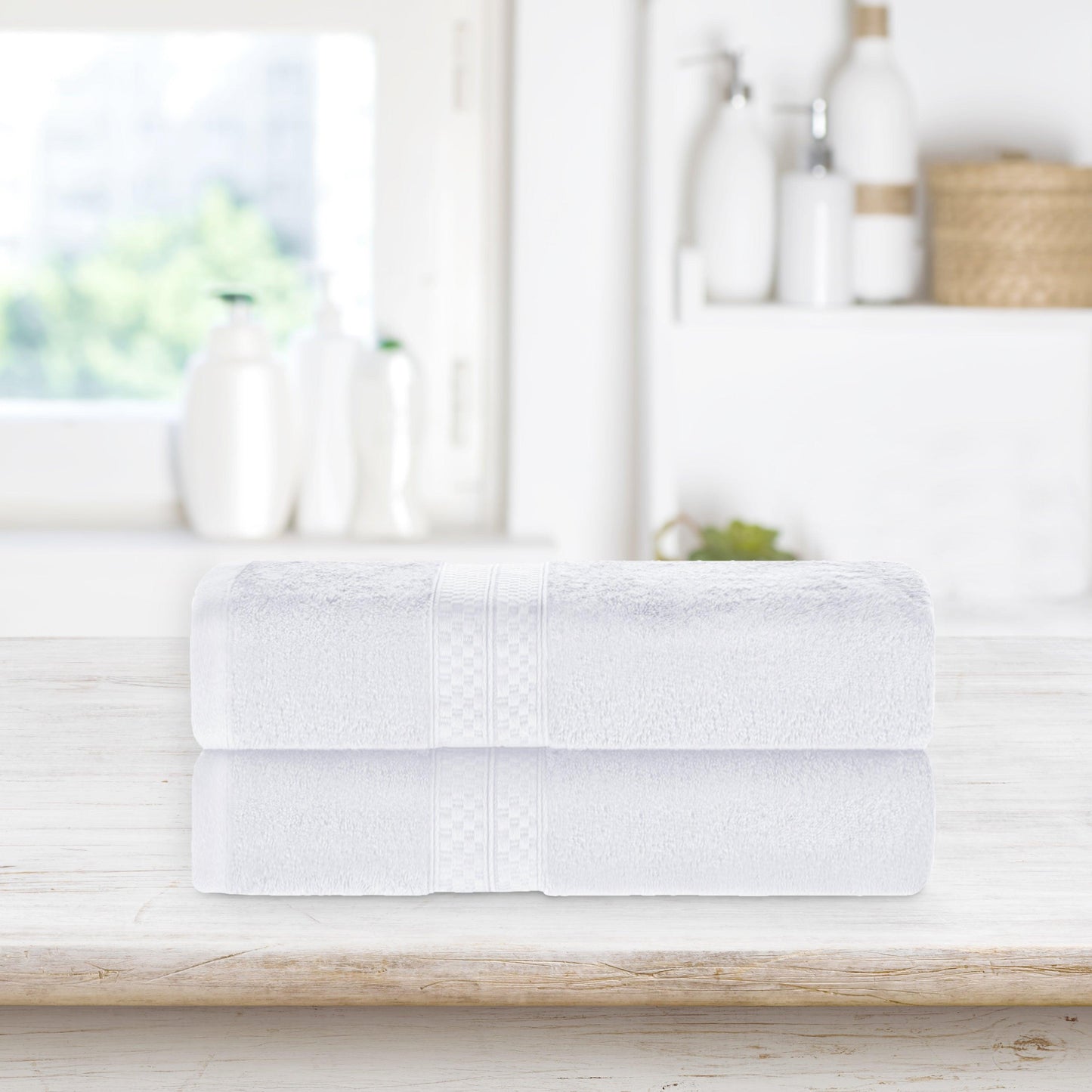 Rayon from Bamboo Ultra-Plush Heavyweight 2-Piece Bath Towel Set - White