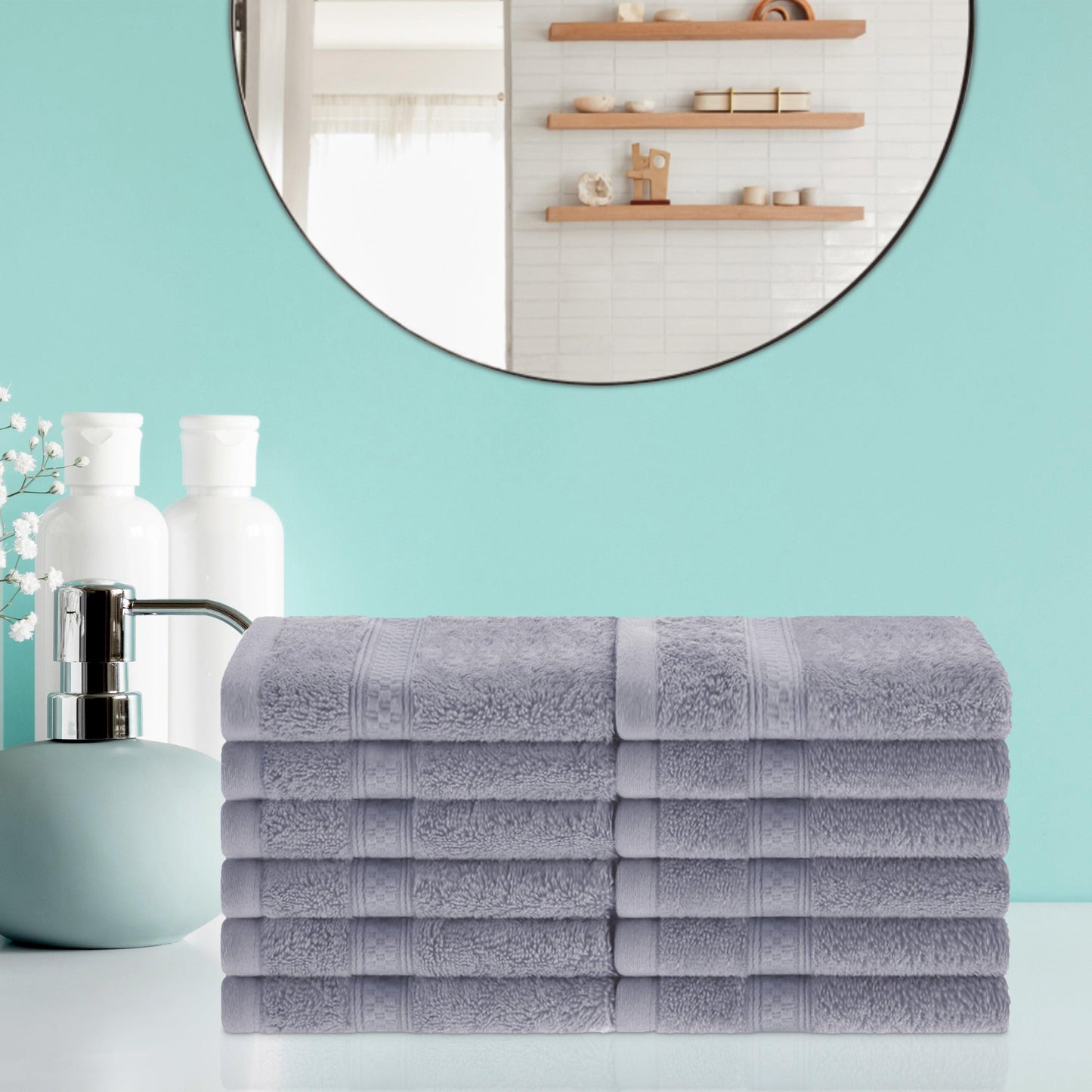 Rayon from Bamboo Ultra-Plush Heavyweight Assorted 12-Piece Towel Set - Chrome
