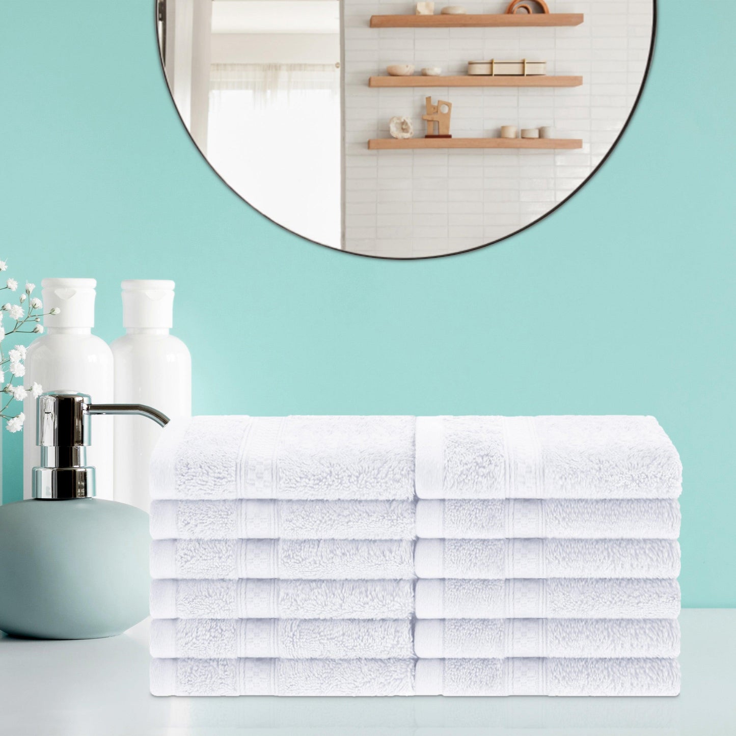Rayon from Bamboo Ultra-Plush Heavyweight Assorted 12-Piece Towel Set - White