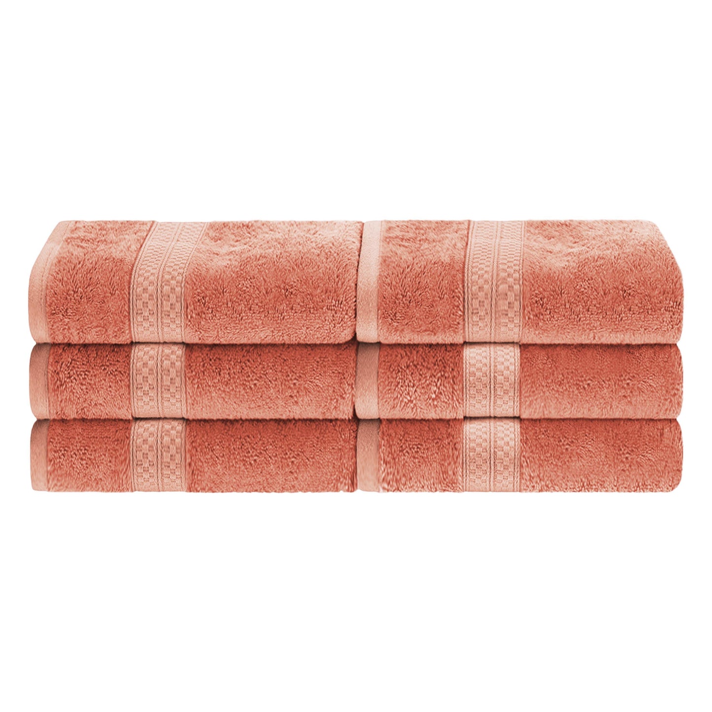 Rayon from Bamboo Ultra-Plush Heavyweight 6-Piece Hand Towel Set - Salmon