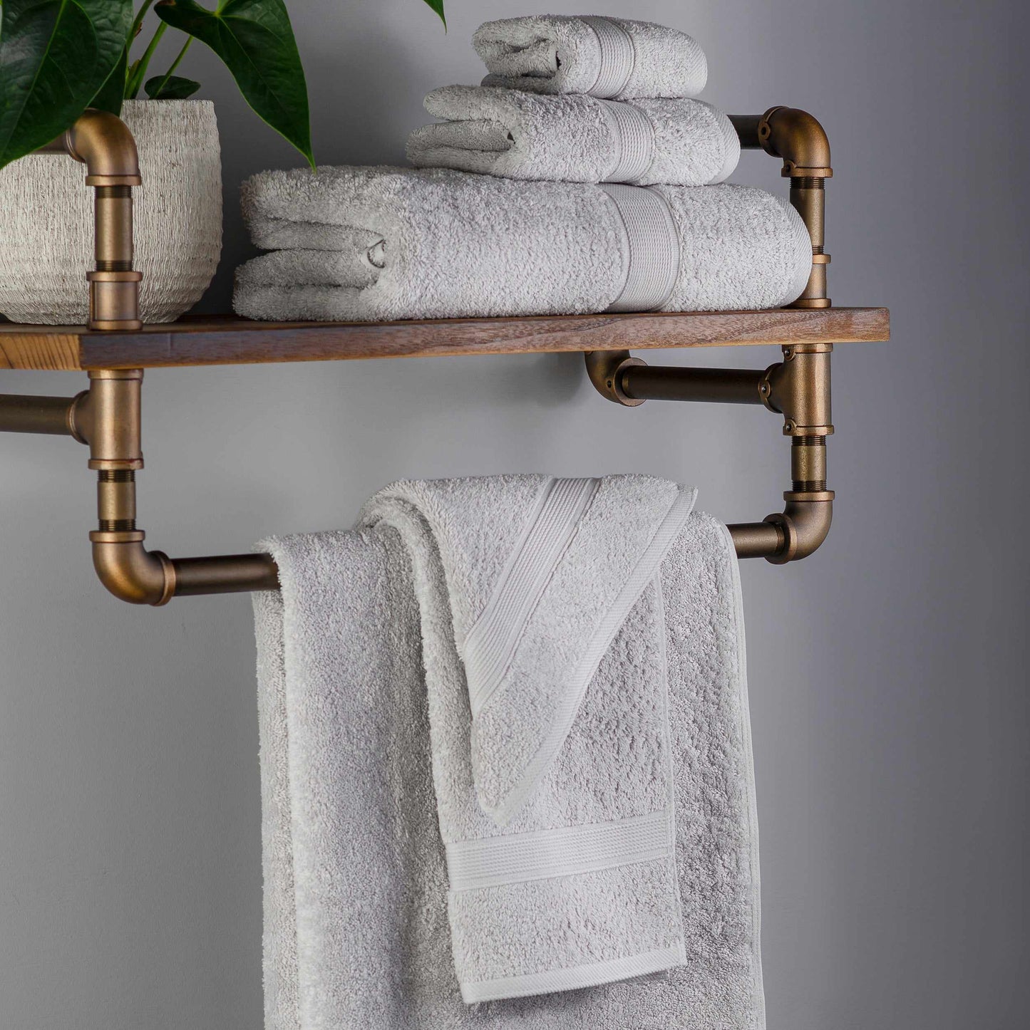 Modern Organic Solid 650 GSM 6- Pieces Towel Set - Silver