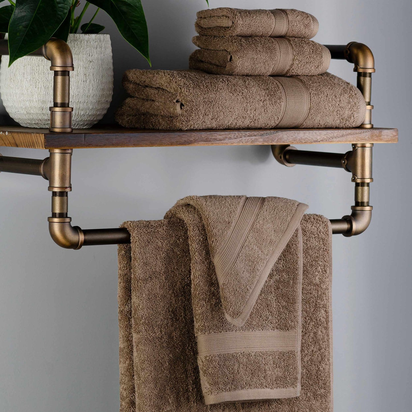 Modern Organic Solid 650 GSM 6- Pieces Towel SetModern Organic Solid 650 GSM 6- Pieces Towel Set - Taupe