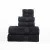 Modern Organic Solid 650 GSM 6- Pieces Towel Set - Black
