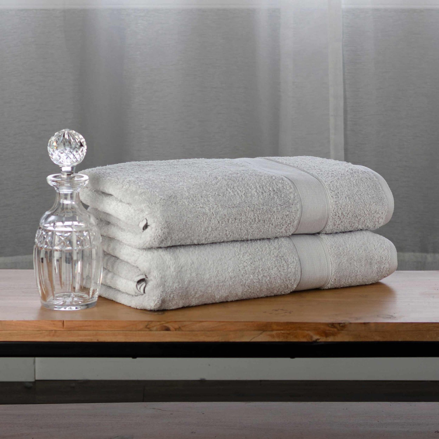 Modern Organic Solid 650 GSM 6- Pieces Bath Sheet Set - Sliver