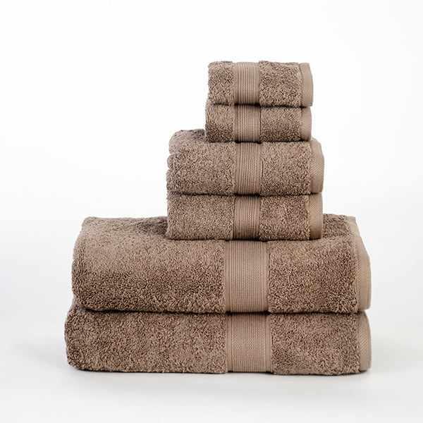 Modern Organic Solid 650 GSM 6- Pieces Towel Set - Taupe