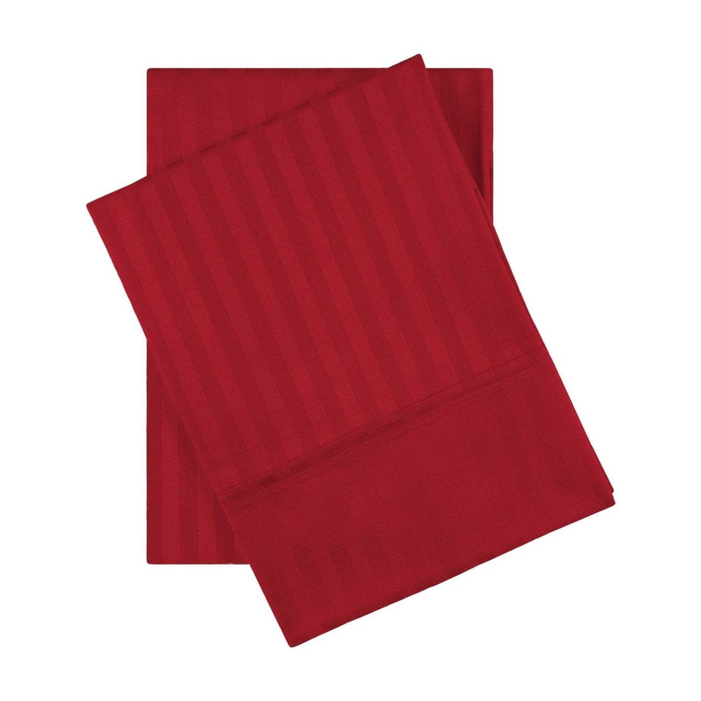 Premium 600 Thread Count Egyptian Cotton Striped Pillowcase Set - Burgundy