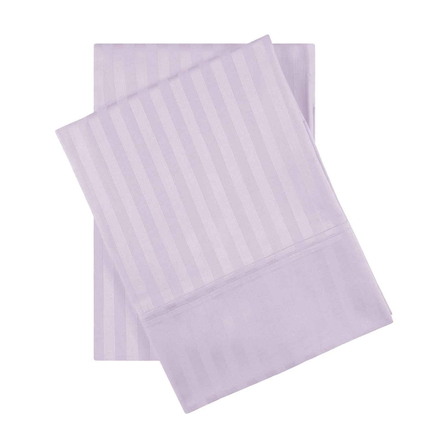 Premium 600 Thread Count Egyptian Cotton Striped Pillowcase Set - Lavender