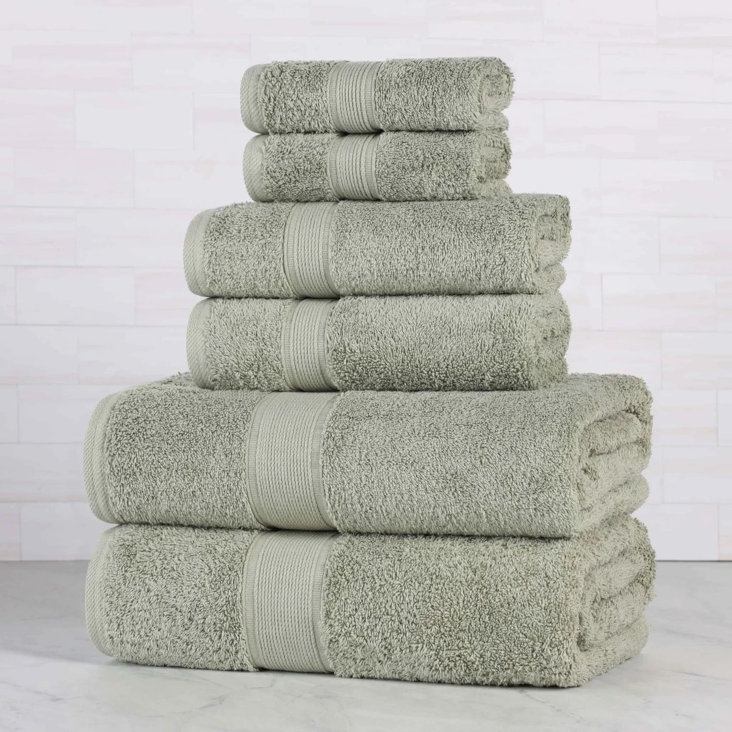 Organic Cotton Solid Plush Assorted 6 Piece Towel Set