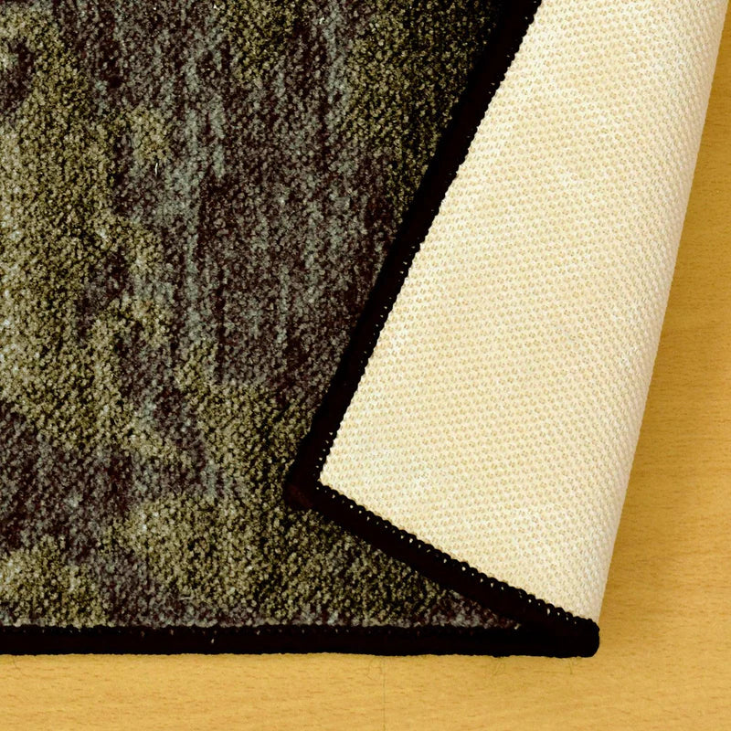 Geneva Medallion Scroll Non-Slip Washable Indoor Area Rug or Runner - NavyBlue-Cream