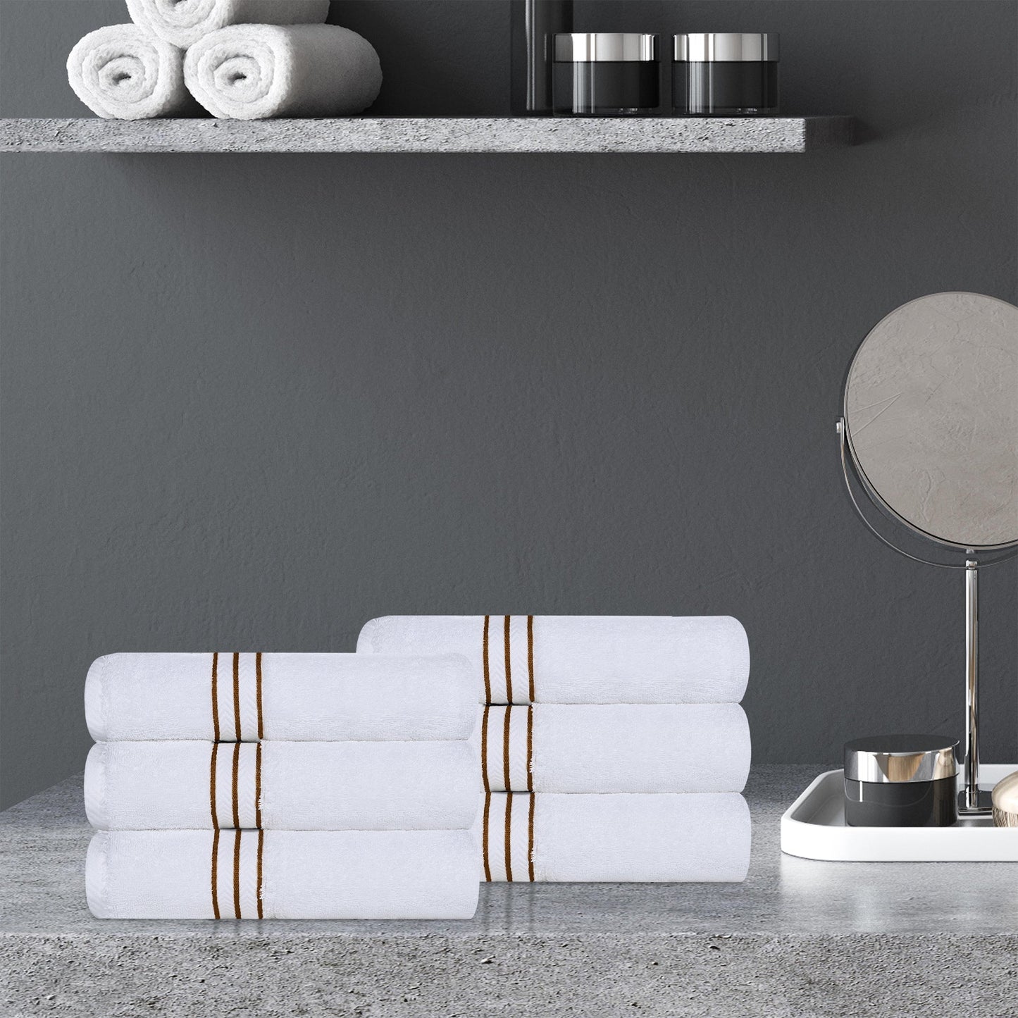 Ultra-Plush Turkish Cotton Hotel Collection Super Absorbent Solid Luxury Bathroom Set - Toast